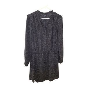 Hilary Radley Black White Polka Dot‎ Printed Tunic Dress Sz Small